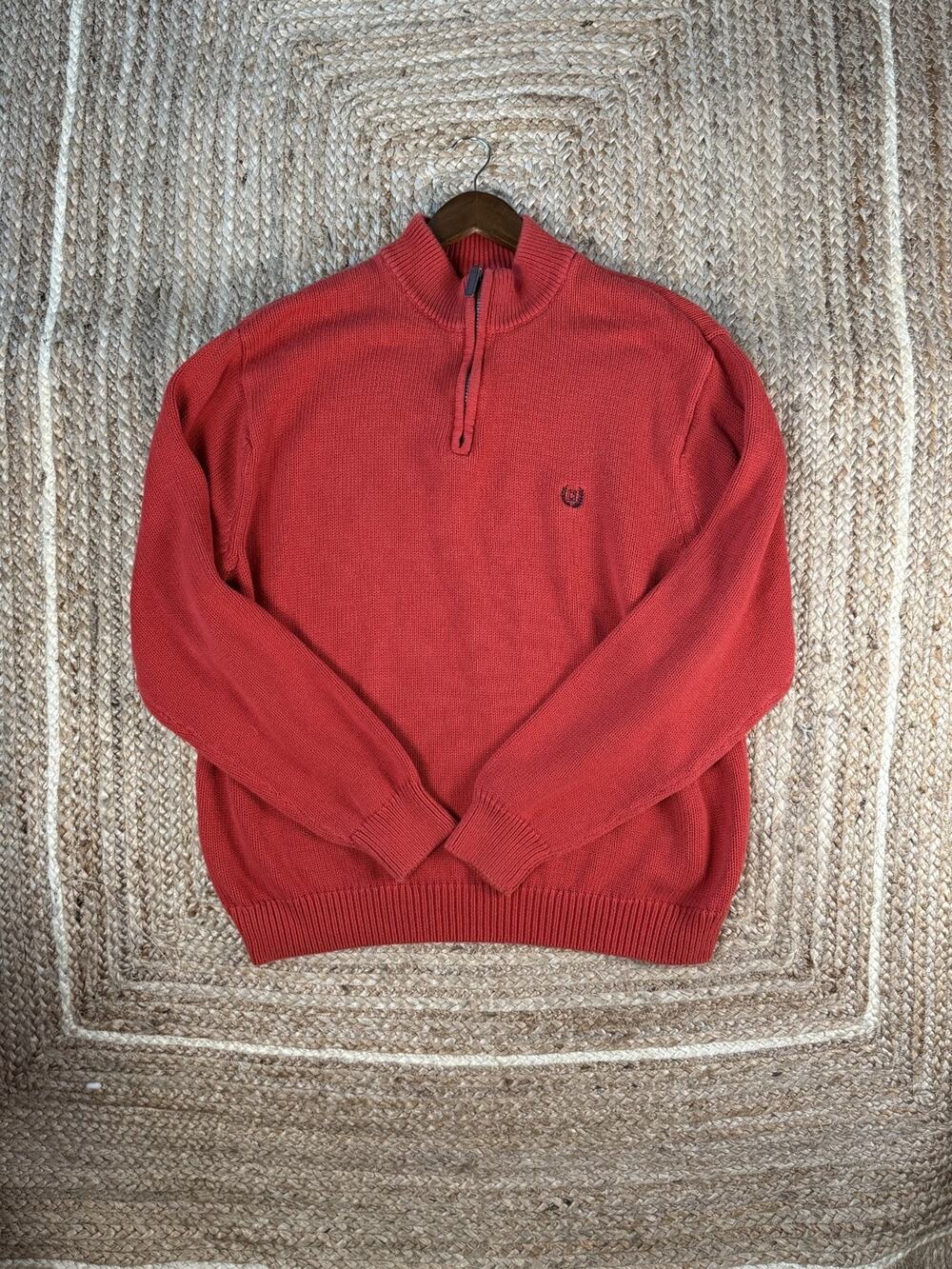 Mens CHAPS Polo ralph lauren red half-zip sweater Size XXL